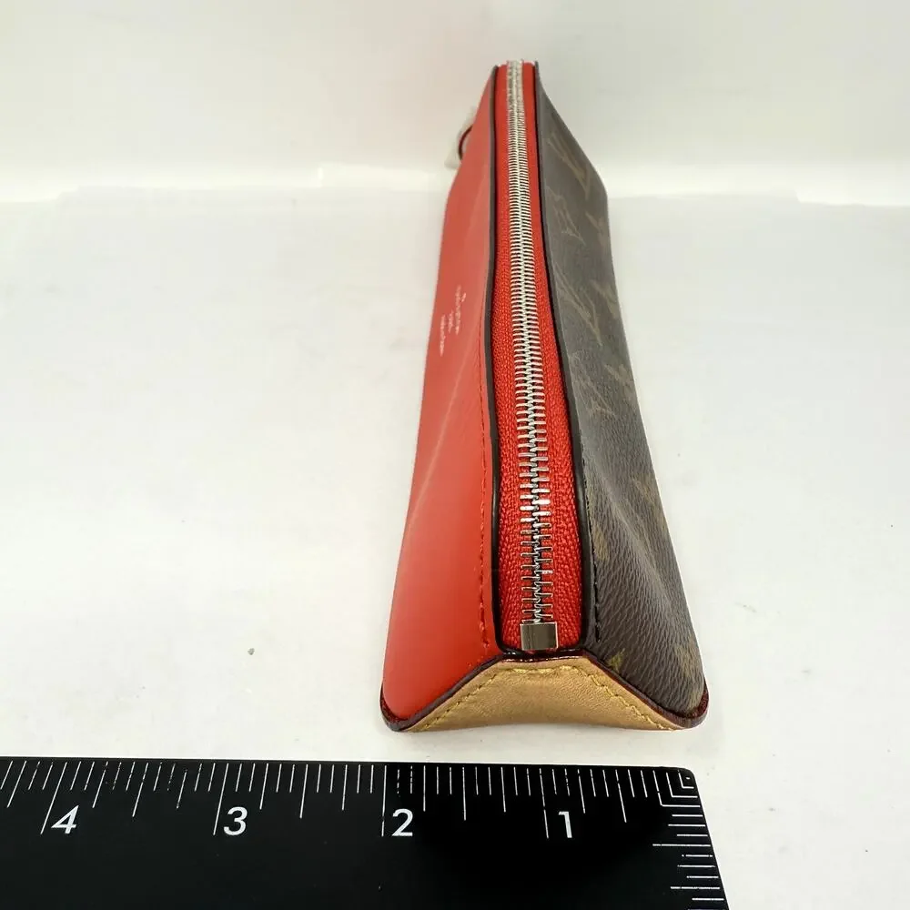 Louis Vuitton Monogram Elizabeth Pencil Pouch Case Red Gi0009 Trous RARE NEW